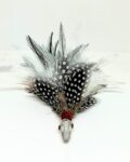 señuelo de pesca con cabeza de cristal y plumas naturales en color negro y blanco, para pescar atunes, bacoretas, marlin, grandes peces