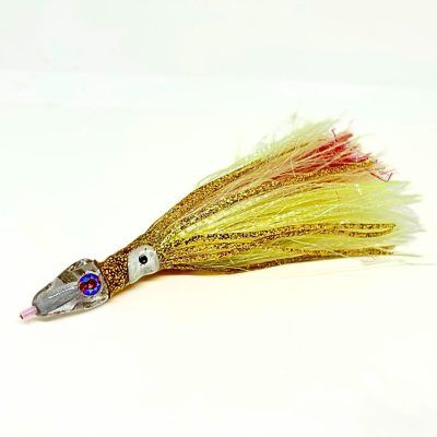 señuelo-pesca-para-bonito-del-norte-albacora-modelo-white-tuna-vinyl-color-oro-y-rafia-amarilla-sergio-burillo