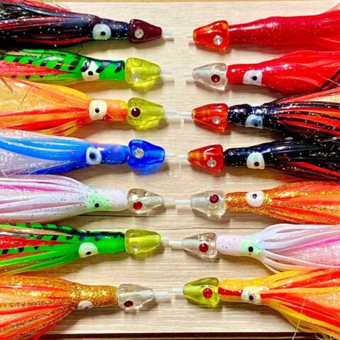 señuelos artesanales con cabeza de cristal, colores variados más efectivos para la pesca