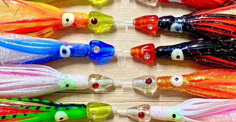 señuelos artesanales con cabeza de cristal, colores variados más efectivos para la pesca