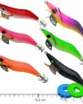 pack 6 jibioneras crystalegi pesca de sepia TAMAÑO M con 2 bajos fluorocarbono de regalo