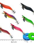 pack 6 jibioneras crystalegi pesca de sepia TAMAÑO S con 2 bajos fluorocarbono de regalo