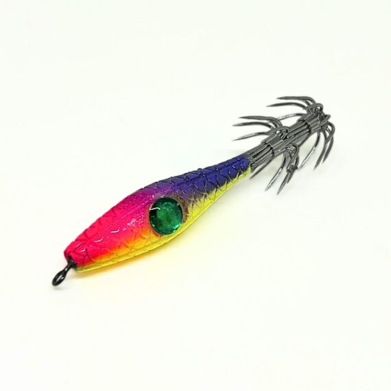 señuelo pesca para calamares, sepias y pulpos, garrapatas calamar, rosa, amarillo y lila