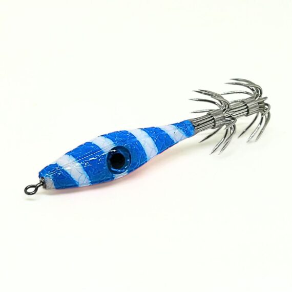 señuelo pesca para calamares, sepias y pulpos, garrapatas calamar, color en espiral azul