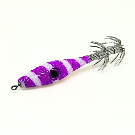 señuelo pesca para calamares, sepias y pulpos, garrapatas calamar, color en espiral lila