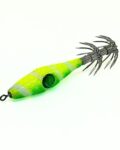 señuelo pesca para calamares, sepias y pulpos, garrapatas calamar, color en espiral verde y amarillo