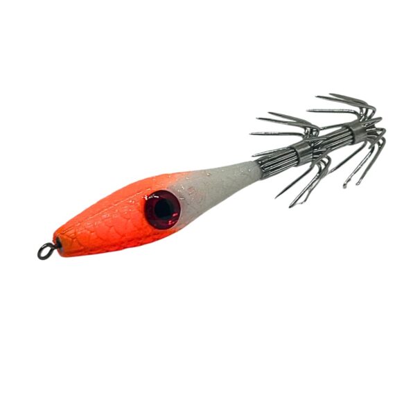 señuelo pesca calamar evil squid cabeza naranja