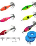 señuelo de pesca para chipirones, calamares, sepias y pulpos, garrapatas calamar, color verde fluor