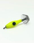 señuelo de pesca para chipirones, calamares, sepias y pulpos, garrapatas calamar, color amarillo fluor