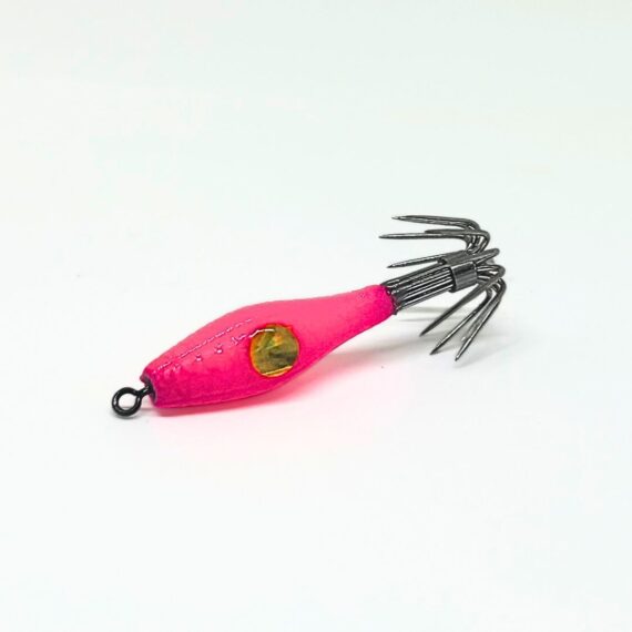 señuelo de pesca para chipirones, calamares, sepias y pulpos, garrapatas calamar, color rosa fluor
