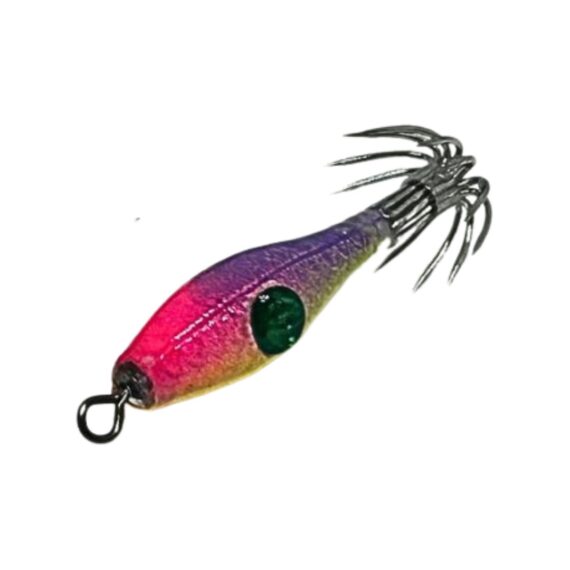 señuelo de pesca para chipirones, calamares, sepias y pulpos, garrapatas calamar, color rosa amarillo y lila
