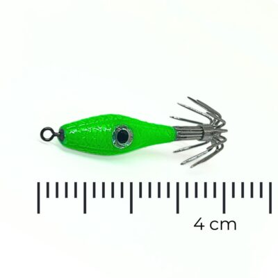 señuelo de pesca para chipirones, calamares, sepias y pulpos, garrapatas calamar, color verde fluor