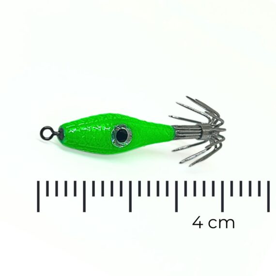 señuelo de pesca para chipirones, calamares, sepias y pulpos, garrapatas calamar, color verde fluor