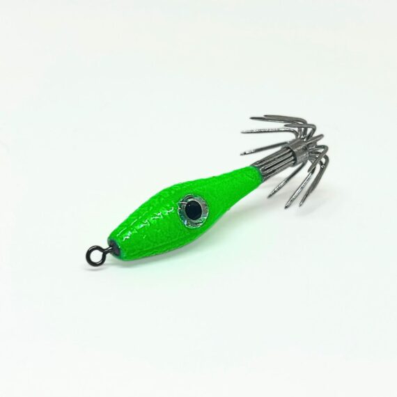 señuelo de pesca para chipirones, calamares, sepias y pulpos, garrapatas calamar, color verde fluor
