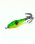 señuelo de pesca para chipirones, calamares, sepias y pulpos, garrapatas calamar, color amarillo y verde fluor