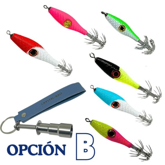 Señuelos de pesca calamares sepias y pulpos. Colores variados garrapatas para calamar